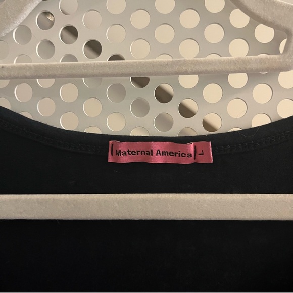 Maternal America Scoop Neck Front Tie Maternity Dress Size Large in Navy Paisley - Picture 13 of 13